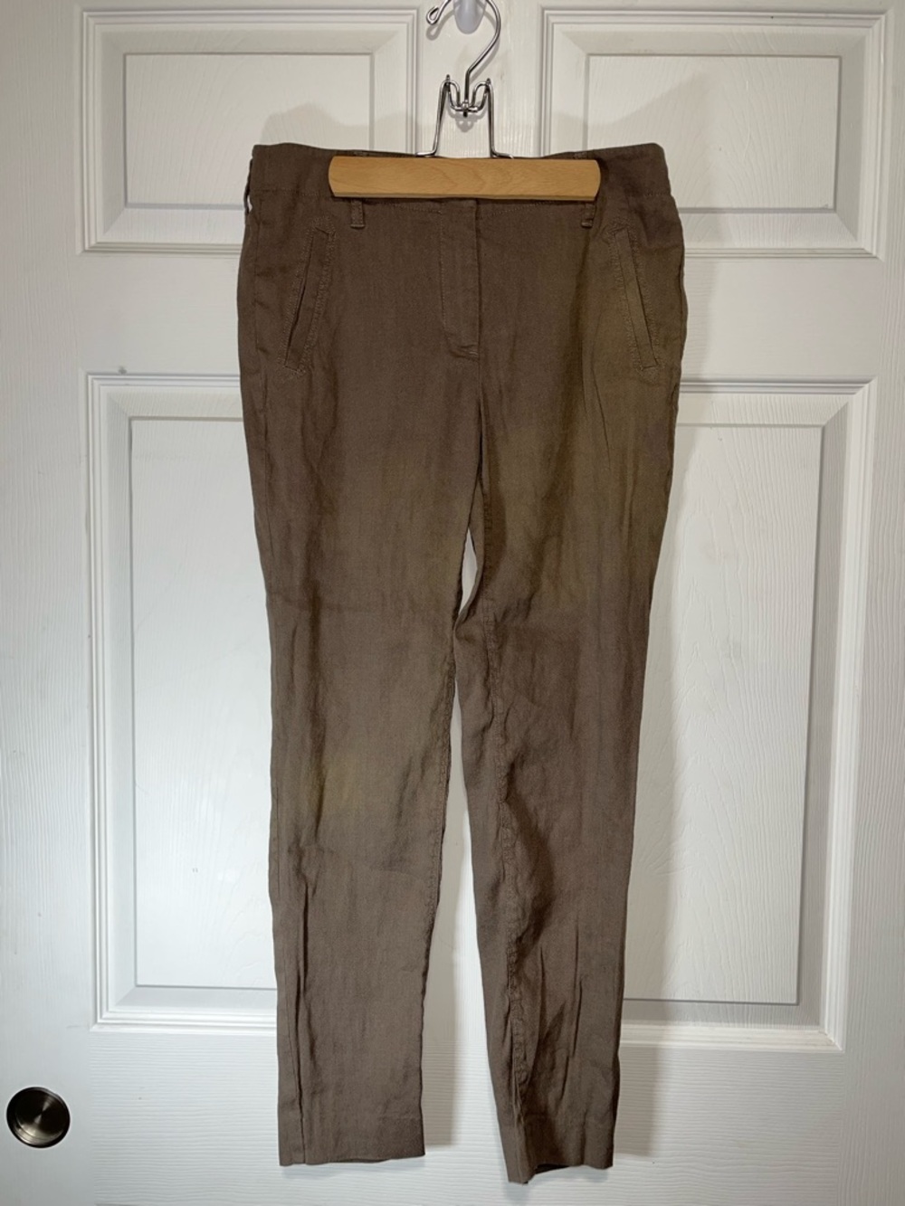 Burberry Taupe Linen-Blend Pants